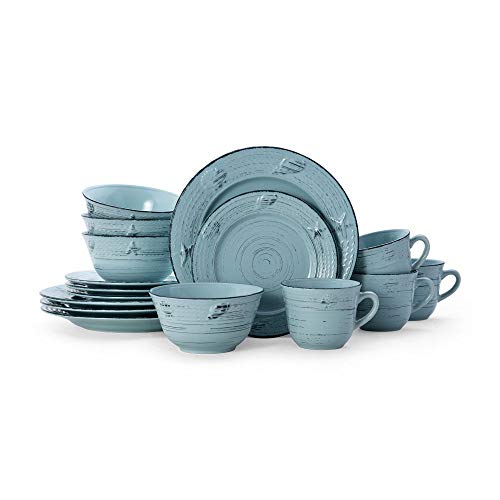 Pfaltzgraff Trellis Coastal 16-Piece Dinnerware Set, teal - color: Teal