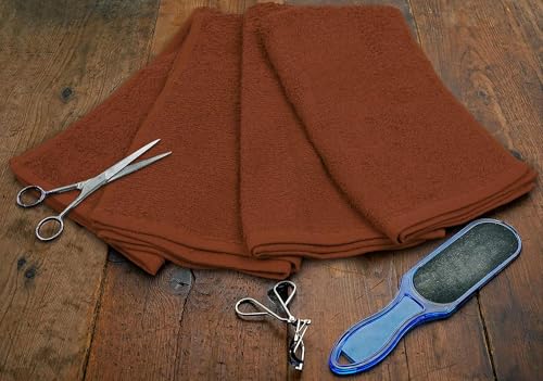 Salon Towels – Pack of 24 (16"x27") 100% Cotton Ring Spun – Ultra Soft, Highly Absorbent Hand Towels – Bulk for Spa, Gym & Salon (Dark Brown) - color: Dark Brown