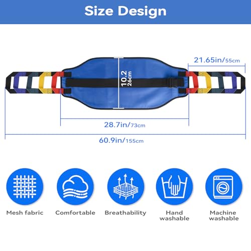 Transfer Sling,Transfer Belt for Elderly & disabled,Gait Belts for Seniors,Heavy Duty Patient Safety Belt,Mobility Standing&Lifting Aid for Disabled,Injured,Elderly,Safely Move from Bed and Wheelchair - color: Blue-c