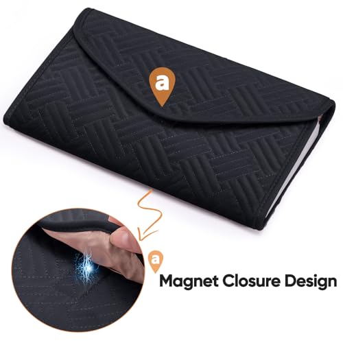 Money Organizer for Cash,10x6 Receipt Organizer for Business w/12 Pockets - color: Black, size: 10 x 6"