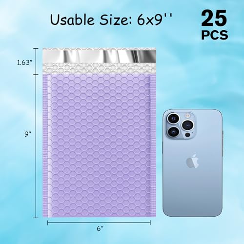 Thank You Bubble Mailers 6x10'' 25 Pack, Self Sealing Padded Envelopes, Strong Adhesion Bubble Envelopes, Waterproof Mailing Envelopes, Cushioning Shipping Envelopes - Purple - color: Thank You Purple, size: 6x10" 25Pcs
