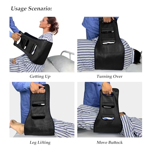 Transfer Belt Transfer Sling Padded Gait Belts with Seniors Patient Lift - color: Black 2