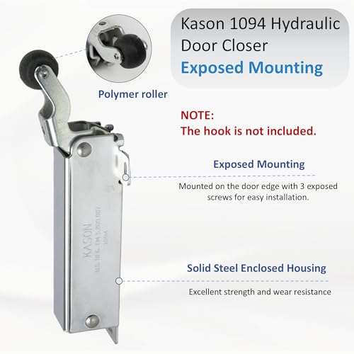 Awoco 1094 Hydraulic Door Closer, Exposed Mounting for Walk-in Coolers/Freezers by Kason - style: Exposed door closer
