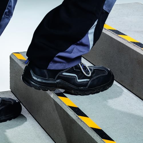 Durable DURALINE Grip+ Floor Tape, Non-Slip, Yellow & Black, 1" x 50ft - color: Yellow/Black, size: 25 mm x 15 m