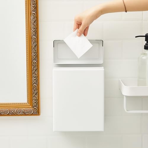 Tioncy 4 Pcs Sanitary Napkin Receptacle Wall Mounted,White - color: White