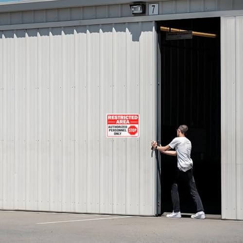 4 Pack Restricted Area Authorized Personnel Only Sign, 10"x 7" .040 Rust Free Aluminum – Reflective, UV Protected and Weatherproof