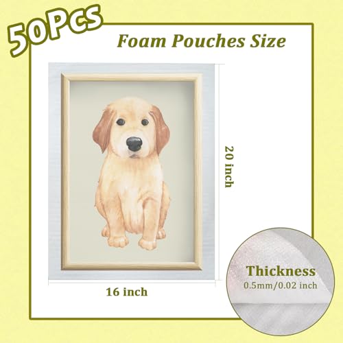 50 Pack Foam Pouches, 16x20" Large Packing Supplies for Dishes - color: TW-16x20inch
