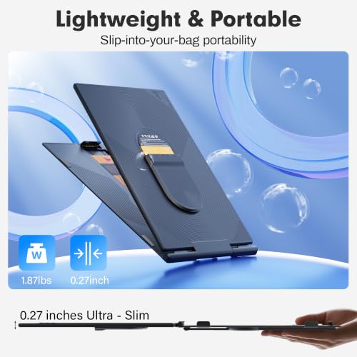 14.2" Laptop Screen Extender, Ultra-Thin & Ultra-Portable Dual Portable Monitor with 1080P FHD IPS, USB-C/HDMI Plug-Play Second Monitor fit 13-17'' Laptops (Win/Mac/Chrome/Android) - color: 14.2" Dark Black