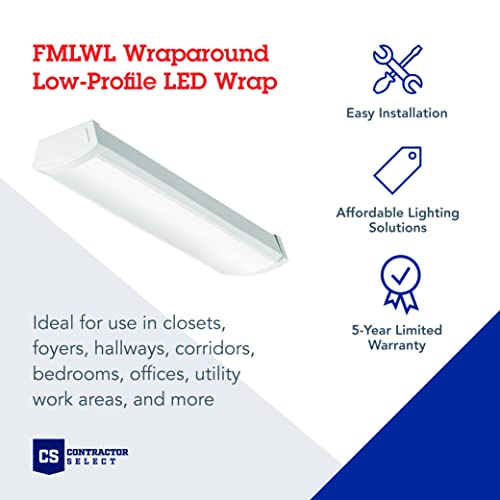 Lithonia Lighting 2' Low-Profile LED Wraparound Light Fixture, 4000K, 120V - color: 4000K Cool White, size: 24 inches, style: 120V