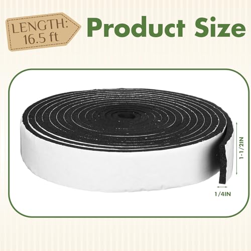 Nuanchu Foam Seal Tape Stripping - size: 1-1/2in Wide X 1/4in Thick X 16.5ft