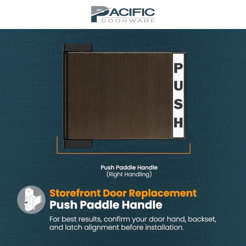 Adams Rite Push Paddle Storefront Door Handle, 6"x4.5", Right, Bronze, PD - color: Duronotic Bronze, style: Right Hand