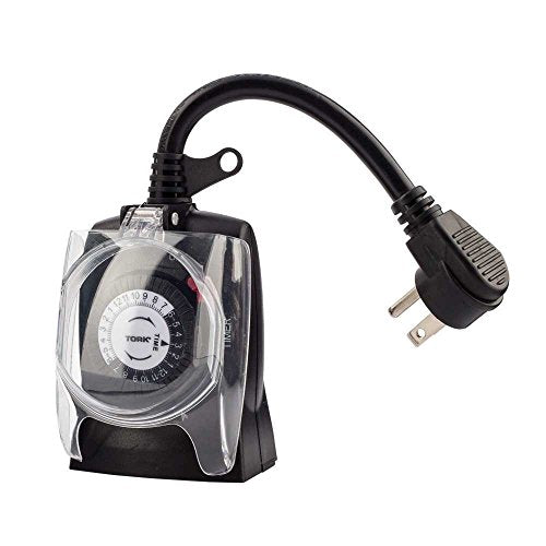 NSI 24 Hour Plug-in Timer Two Grounded Outlets, 125V, Outdoor, 30 Minute