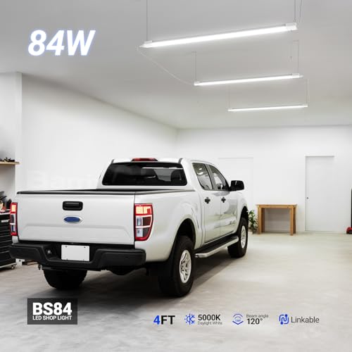Barrina BS84 LED Shop Lights 4FT for Workshop, 84W 10000LM 5000K, 1 Pack - color: 5000K, size: White-84W-1 Pack