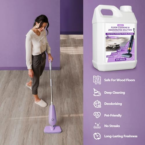 Floor Cleaning Solution- 85 FL OZ-Floor Cleaner for Mopping with Tineco,Deep Cleaning &Deodorizing for Roborock,Compatible with Saros Series,S8/S7 Series,Q Revo/Q Series,iFLOOR Series Wet Dry Vacuum - color: Purple