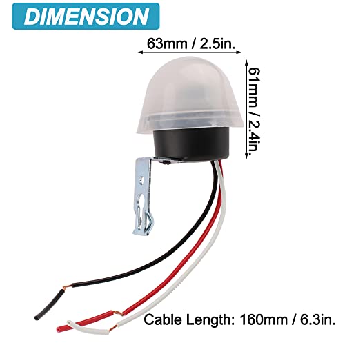 Auto On Off Photocell Night Light Switch Photoswitch Light Sensor Switch (1PC AC/DC 24V 10A) - color: 1PC ROUND, size: AC/DC 24V
