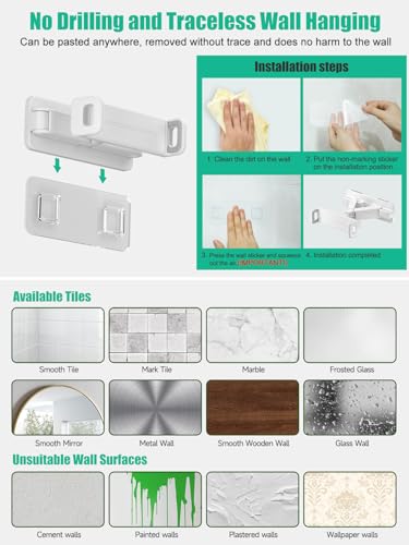 Mistriddle Tablet Wall Mount Holder, Dual Installation, 360° Rotation - color: White