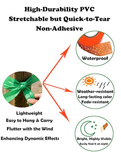 Dark Green Flagging Tape,Weatherproof Surveyor Marking Ribbon,Non-Adhesive - color: Dark Green