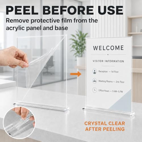 MaxGear Acrylic Sign Holder 8.5" x 11" Double Sided Display Stand, 2 Pack - size: 2 Pack 8.5X11