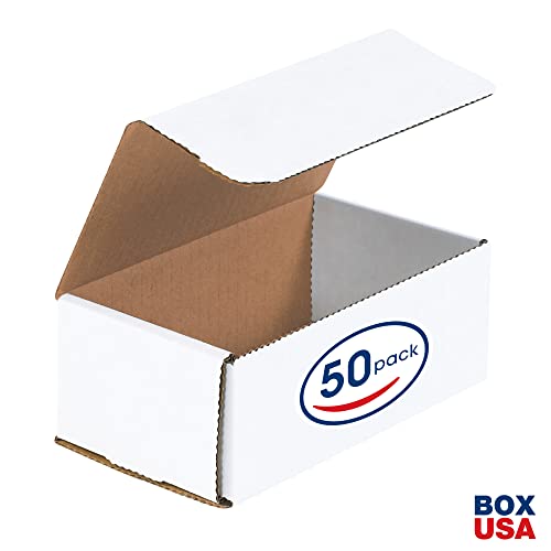 BOX USA BMRX4X 6 1/2"L x 3 5/8"W x 2 1/2"H, White (Pack of 50) - size: (057) 6 1/2" x 3 5/8" x 2 1/2", 50-Pack