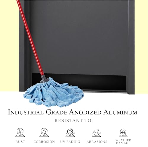 Deck the Door Decor Mop Protection Door Plate – Anodized Aluminum – ADA-Compliant Commercial Door Guard – Heavy-Duty Door Protection – Satin Black Screw Mount – 34 x 4 - color: Satin Black, size: 34" x 4