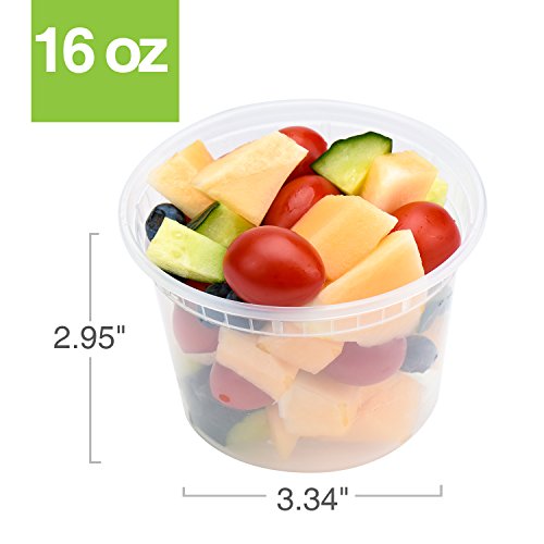 Glotoch Express 24 Sets 16 oz Deli Containers with Lids,Leakproof&BPA-Free - size: 16 oz - 24 Sets