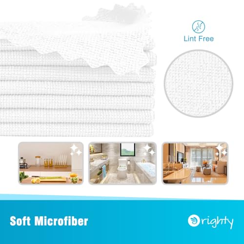Orighty Microfiber Cleaning Cloth Bulk, 50 Pack Shop Towels 12x12 in, White - color: White, size: 50 Pack