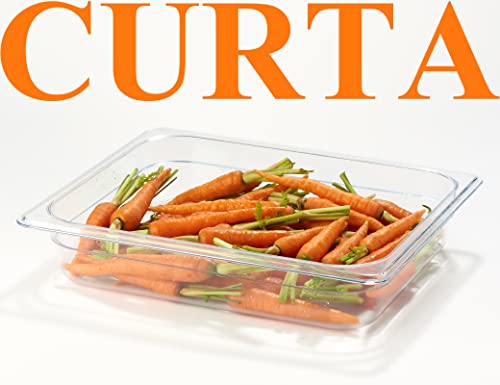 CURTA 6-Pack 1/2 Size 2.5" Deep NSF Polycarbonate Food Pans | Dishwasher & Freezer Safe Clear Container for Prep Tables, Buffet, Salad Bar, Commercial & Home Kitchen - color: 1/2 Size, size: 2-1/2" Deep