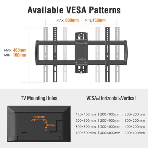 30" Long Arm TV Wall Mount for 42-75 Inch TVs, Full Motion Swivel and Tilt - size: TV 42-75", Arm 30"
