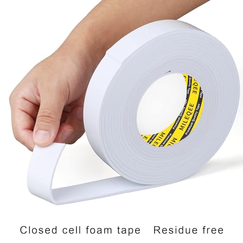 Single-Sided Adhesive Foam Tape EVA White,1.57in x 16.4FT - color: White, size: 1.57 Inch x 16.4 FT