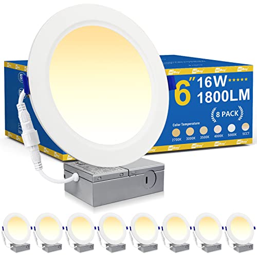 HiBay 6in 8-Pack Canless LED Recessed Lighting, 1800lm 4000K, Dimmable - color: 4000K, size: 8 Pack