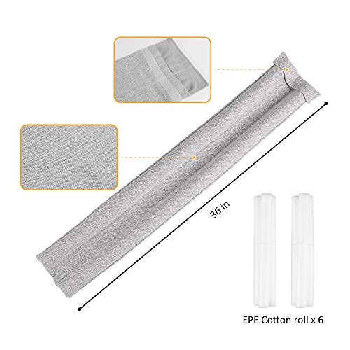 VISEMAN 36 Inch Under Door Stopper, Door Noise Blocker - color: Nylon-cotton Beige