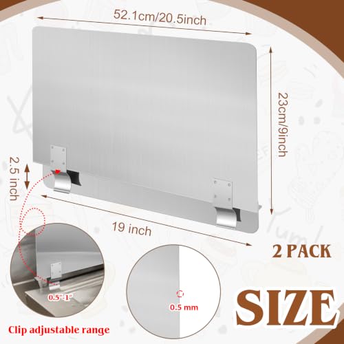 Ferraycle 2 Pack Deep Fryer Splash Guard Silver 20-1/2" W x 9" H - color: Silver, size: 20-1/2" W X 9" H