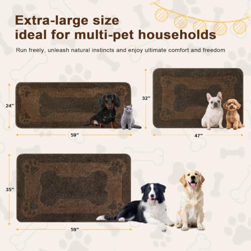 BSICPRO Dog Door Mat 24"x59", Teddy Brown Dirt Trapping Mud Mat - color: Teddy Brown, size: 24"x59"