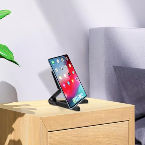 Tablet Stand Holder, Adjustable, Portable, Foldable, Light-Weight, Compatible with 7 to 10.2 Inches Most Tablets, Kindle Fire and Smart Phones - color: black