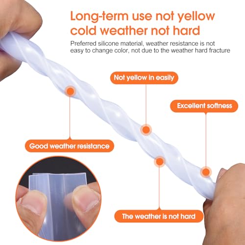 3meters (120") Glass Shower Door Seal Strip Frameless Seal Shower Door Sealing Strips Silicone Rubber Window Seal to Stop Shower Leaks Flexible Weatherproof Seal for Bathroom(U-Type 8mm (5/16") - color: U-Type, size: 8mm
