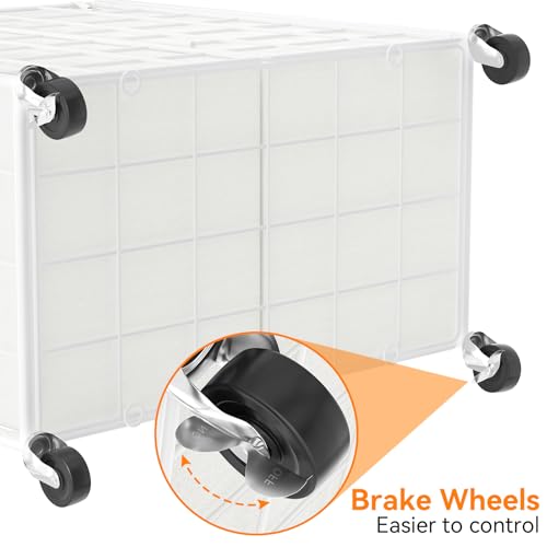 WOWLIVE Double Laundry Hamper with Wheels, Metal Rolling Laundry Basket - color: White, size: 120l