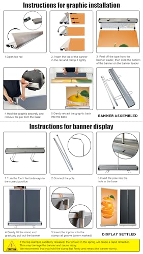 Retractable Banner Stand 24" W x 80" H – Heavy Duty Roll Up Banner Display with Padded Carrying Bag for Trade Show, Exhibition, Business Advertising (Stand Only) - size: 80" Height