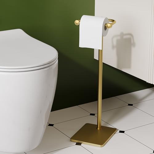 RUACQ Bathroom Toilet Paper Holder Stand, Brushed Gold - color: Brushed Gold