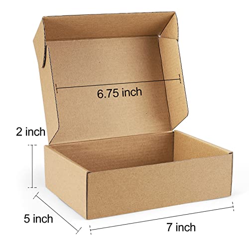 Shipping Boxes 7x5x2 inches Brown Small Mailing Boxes 25 Pack Cardboard Corrugated Box Mailers - color: Brown, size: 7x5x2 Inches