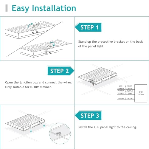 24-Pack 2x2 LED Flat Panel Light Drop Ceiling Fixture, 3CCT Selectable (3000K/4000K/5000K) & 40W 30W 20W Switchable, 0-10V Dimmable, 100-277Vac, ETL & DLC - size: 2x2 FT 40W
