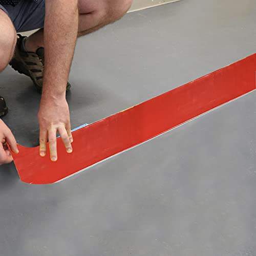 SmartSign Red 4 inch x 100 feet Floor Marking Tape, 32 mil Vinyl Floor Tape, Superior Mark Industrial Use Safety Tape with Beveled Edges, Strong Adhesive, for Gym/Warehouse/Courts - color: Red, size: 4" x 100'