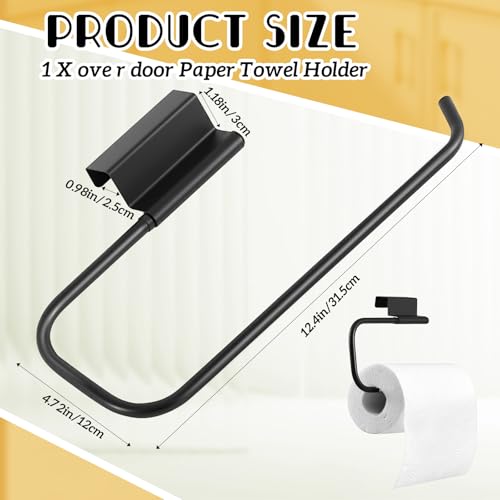 Yaocom 12.4 Inches Cabinet Door Paper Towel Holder, Black - color: Black