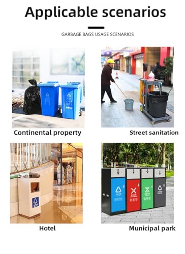 35-38 gallon 35.4 inches wide x 39.37 inches high Large garbage bag, thick and oversized, hotel, oversized plastic bag, disposable commercial and household use (60 pieces).