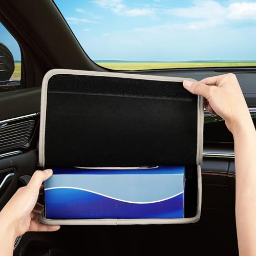 WHHMK Large Car Tissue Holder Refill Easily Clamshell Opening, Grey 1PC - color: Grey 1 Pack