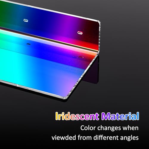Sezanrpt 12 Inches Iridescent Acrylic Wall Shelves Set of 2, Wall Mounted Shelf for Funko Pop Shelves, Smart Speaker, Plants, Picture Frame, Digital Clock, 2 Pack - color: Iridescent, size: 12 Inch