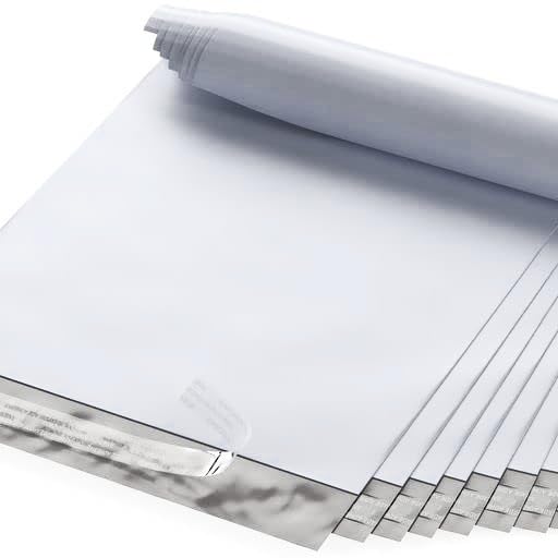 7.5"x10.5" Poly Mailers, 500 Pack, 2.5 Mil, White Self Seal Waterproof, GPI - size: 7.5" x 10.5"