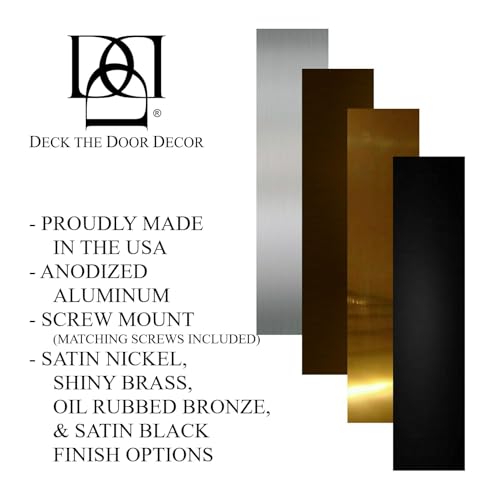 Deck the Door Decor | Door Push Plate - Screw Mount - Multiple Sizes & Finishes (Satin Nickel, 3.5 x 15) - color: Satin Nickel, size: 3.5 x 15"