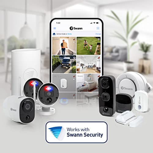 Swann Wireless Window/Door Alert Sensor. Easy Installation (Permanent or Temporary), Wi-Fi Connected, Battery Powered, No Hub Required, Get Alerts to Your Smartphone and Control Sensor Using The App