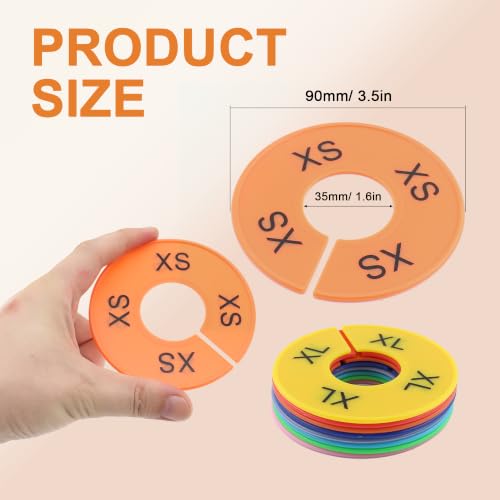40Pcs Clothing Size Dividers Round Plastic Size Markers - color: 8 Colors-8 Sizes (Xxs-xxxl)