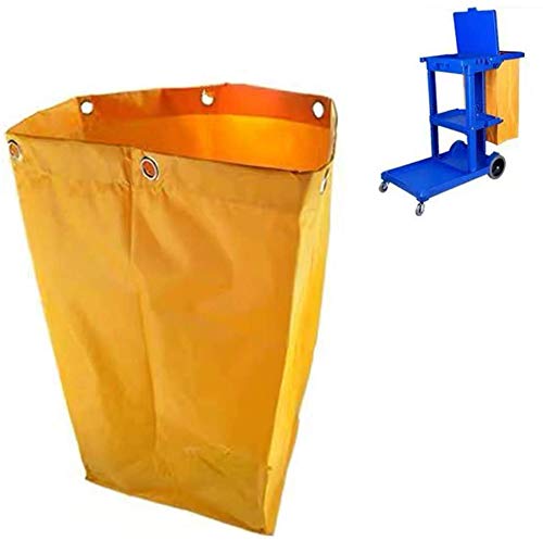 Replacement Janitorial Cart Bag,Waterproof High Capacity Thickened Housekeeping Commercial Janitorial Cleaning Cart Bag(16 x 11 x 27inches) (Yellow) - color: Yellow